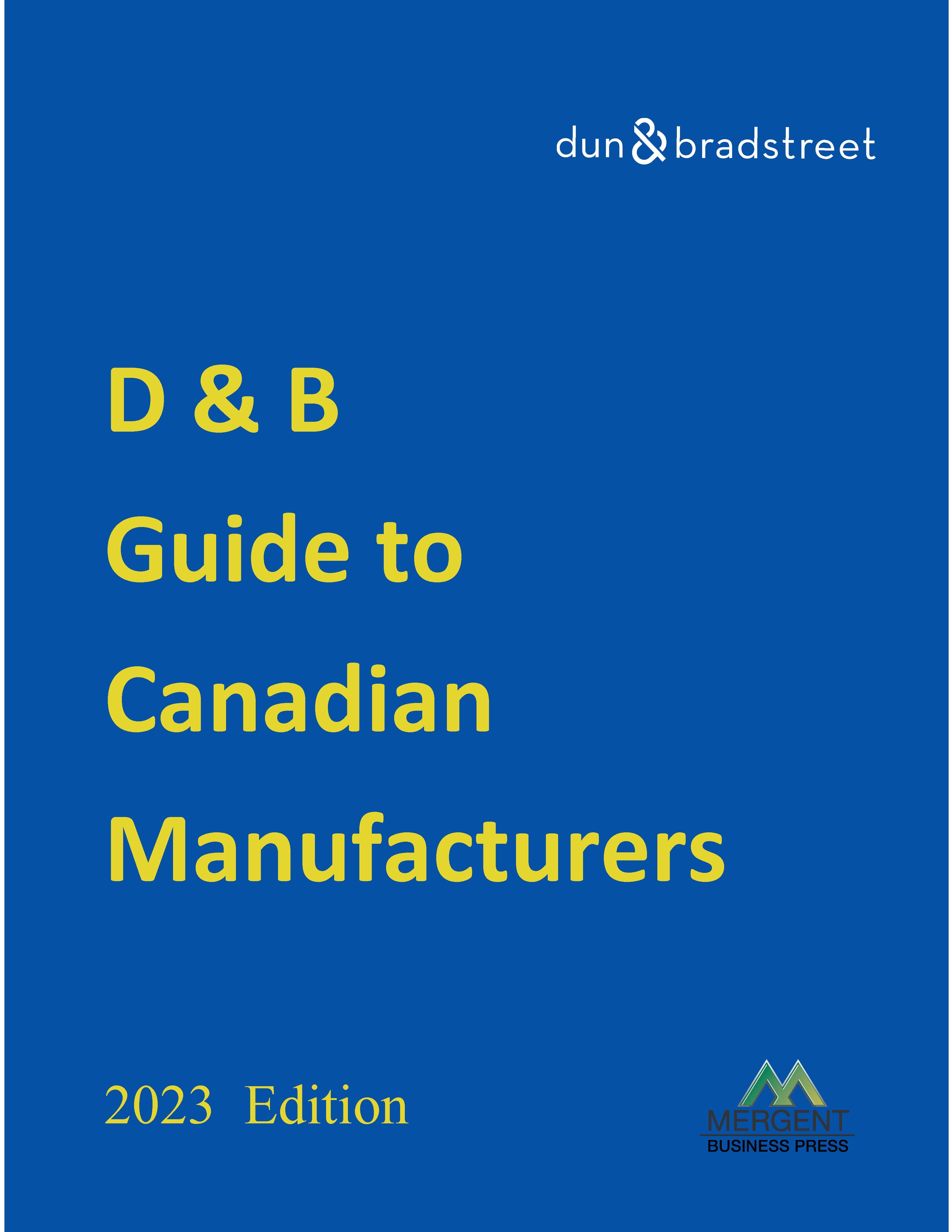 Guide to Canadian Manufacturers Central Region Mergent