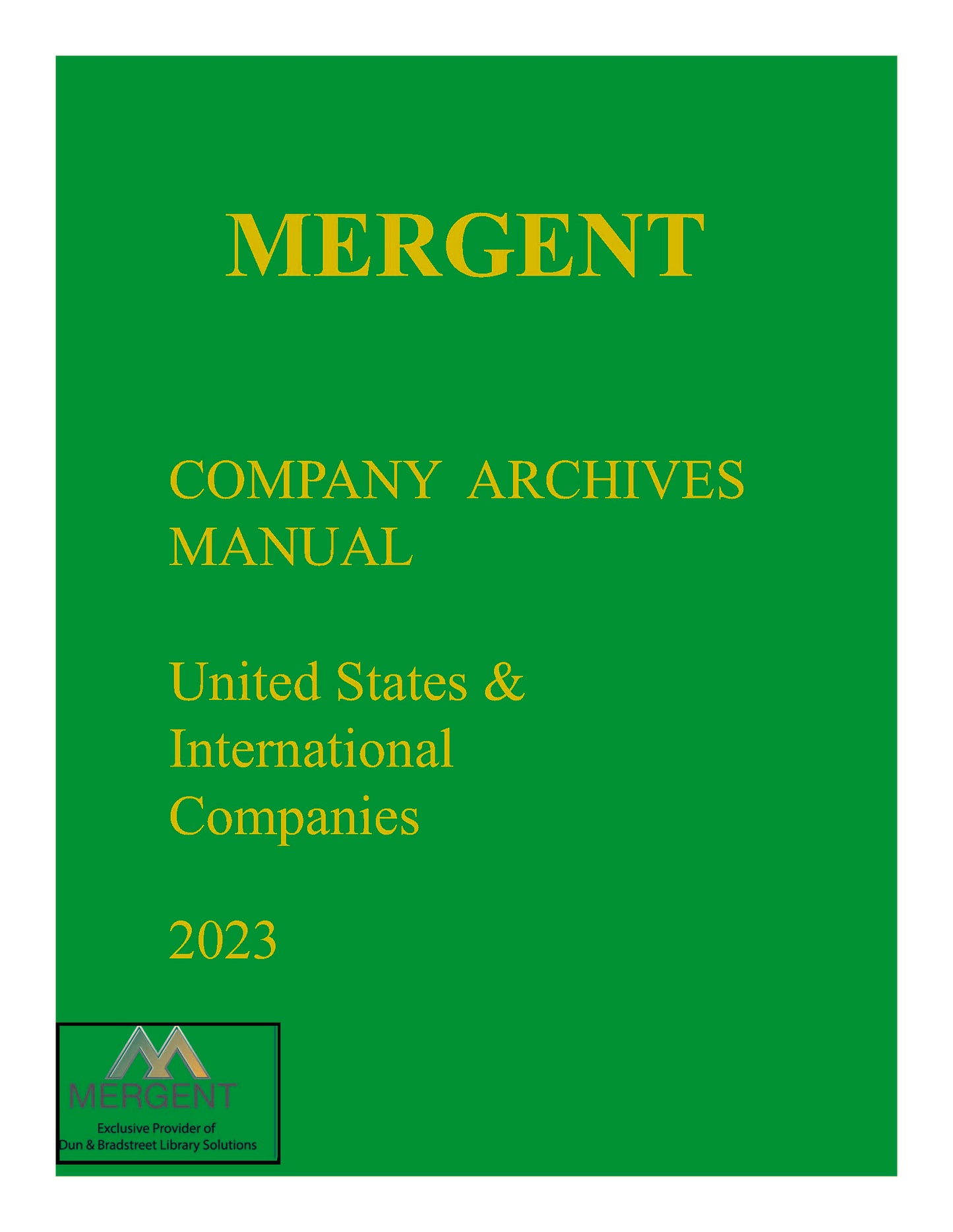 Company Archives Manual (US & International included)