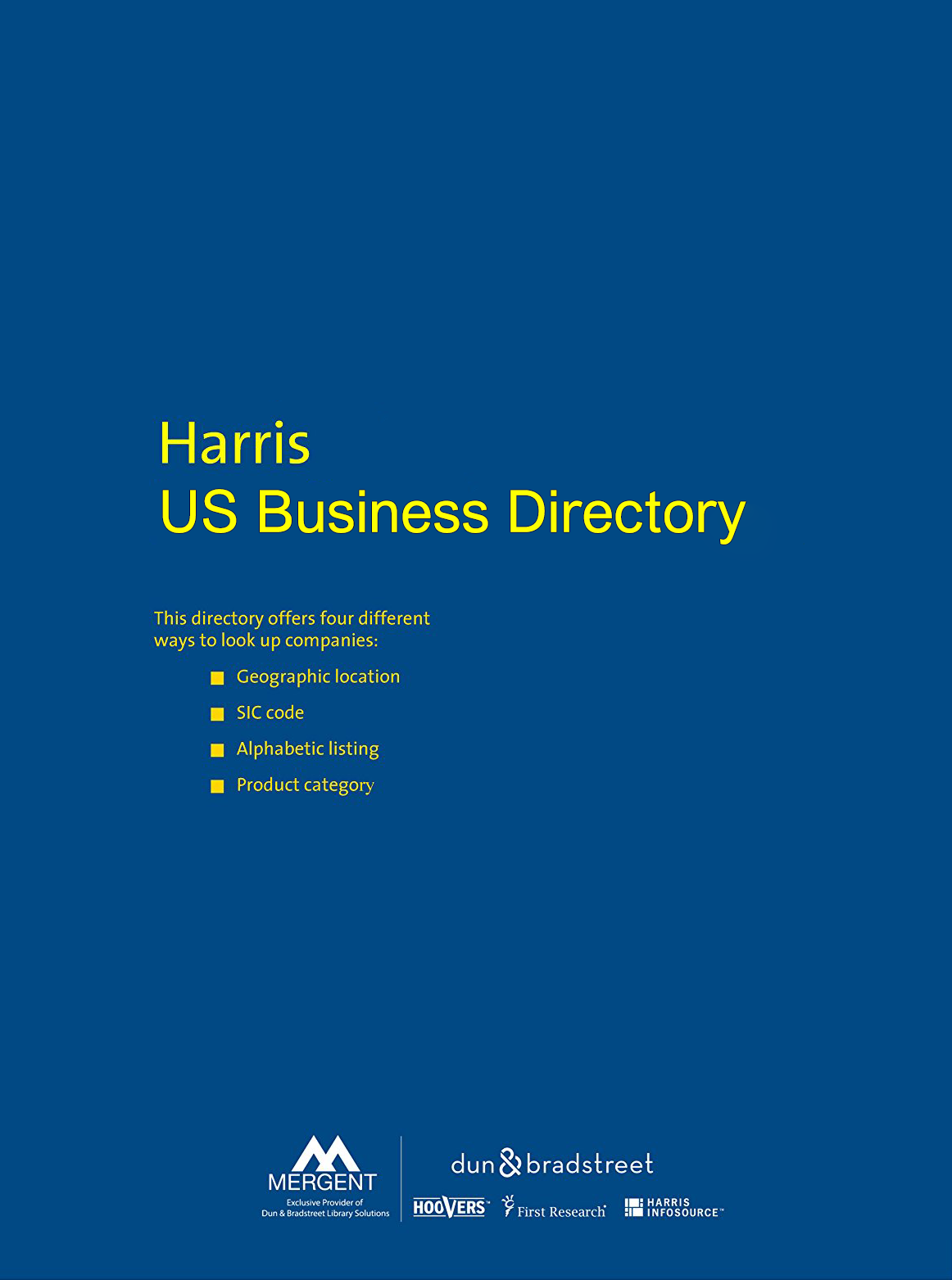 Harris Northern CA Business Directory and Buyer's Guide